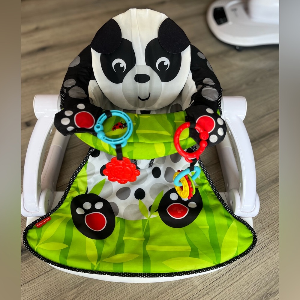 Fisher-Price Sit-Me-Up Floor Seat in a panda design.